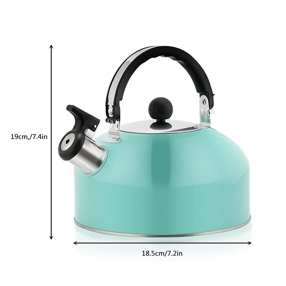 3L Stainless Steel Camping Kettle with Whistle - Portable Travel Kettle for Gas Stove, Foldable Handle & Lid (Purple) - Perfect for Outdoor Adventures, Hiking & Backpacking