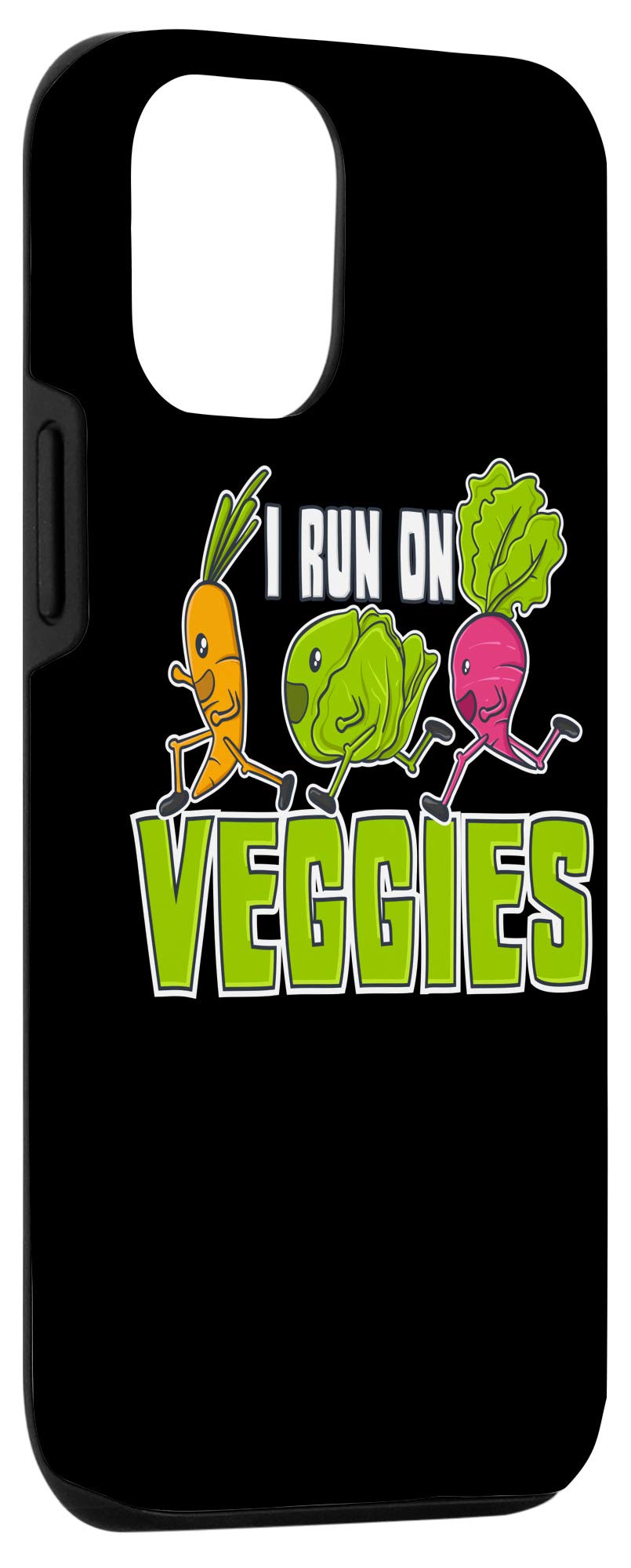 iPhone 12/12 Pro Vegan Runner Case - Funny 'I Run On Veggies' Vegetarian Gift - Perfect for Vegan Athletes & Plant-Based Lifestyle Enthusiasts