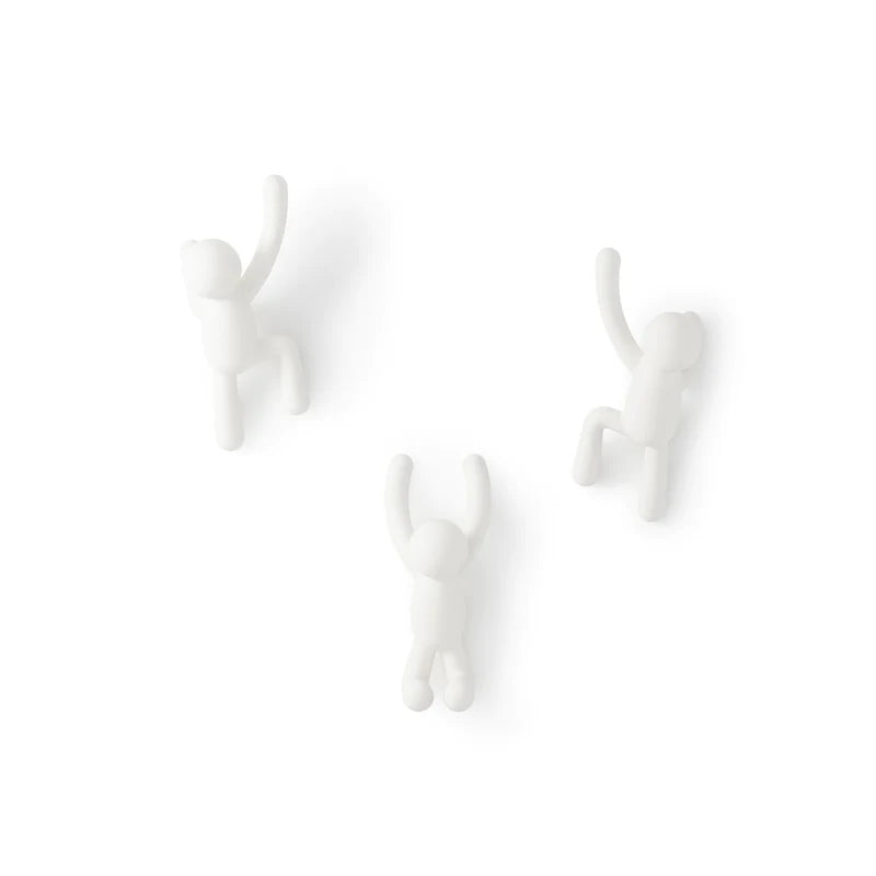 White Buddy Wall Hook - Heavy Duty Adhesive Hooks for Hanging Keys, Hats & Coats - Perfect for Home, Office & Dorm Organization