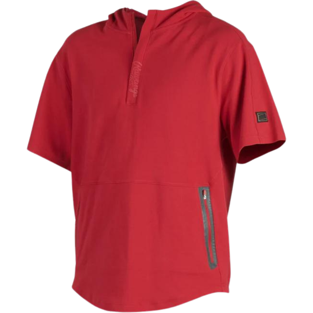Rawlings Adult Gold Collection 1/4 Zip Short Sleeve Hoodie GCJJ - Premium Baseball Pullover for Training & Casual Wear