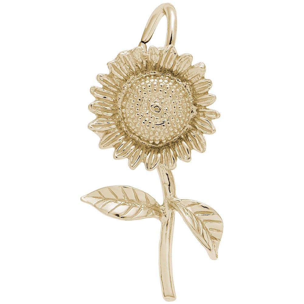 10K Yellow Gold Sunflower Charm Pendant for Bracelets & Necklaces - Dainty Jewelry Gift for Women, Birthday, Anniversary | Perfect for Layering, Everyday Wear & Special Occasions