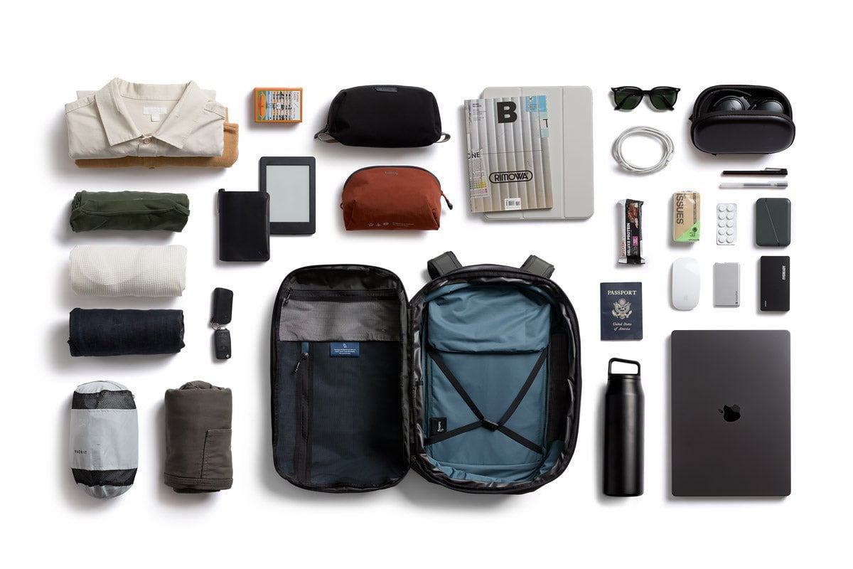 Bellroy Transit Travel Pack Pro - Premium Waterproof Backpack for Travel & Commuting | Durable & Stylish Carry-On Backpack for Men & Women | Perfect for Business Trips, Hiking & Daily Use