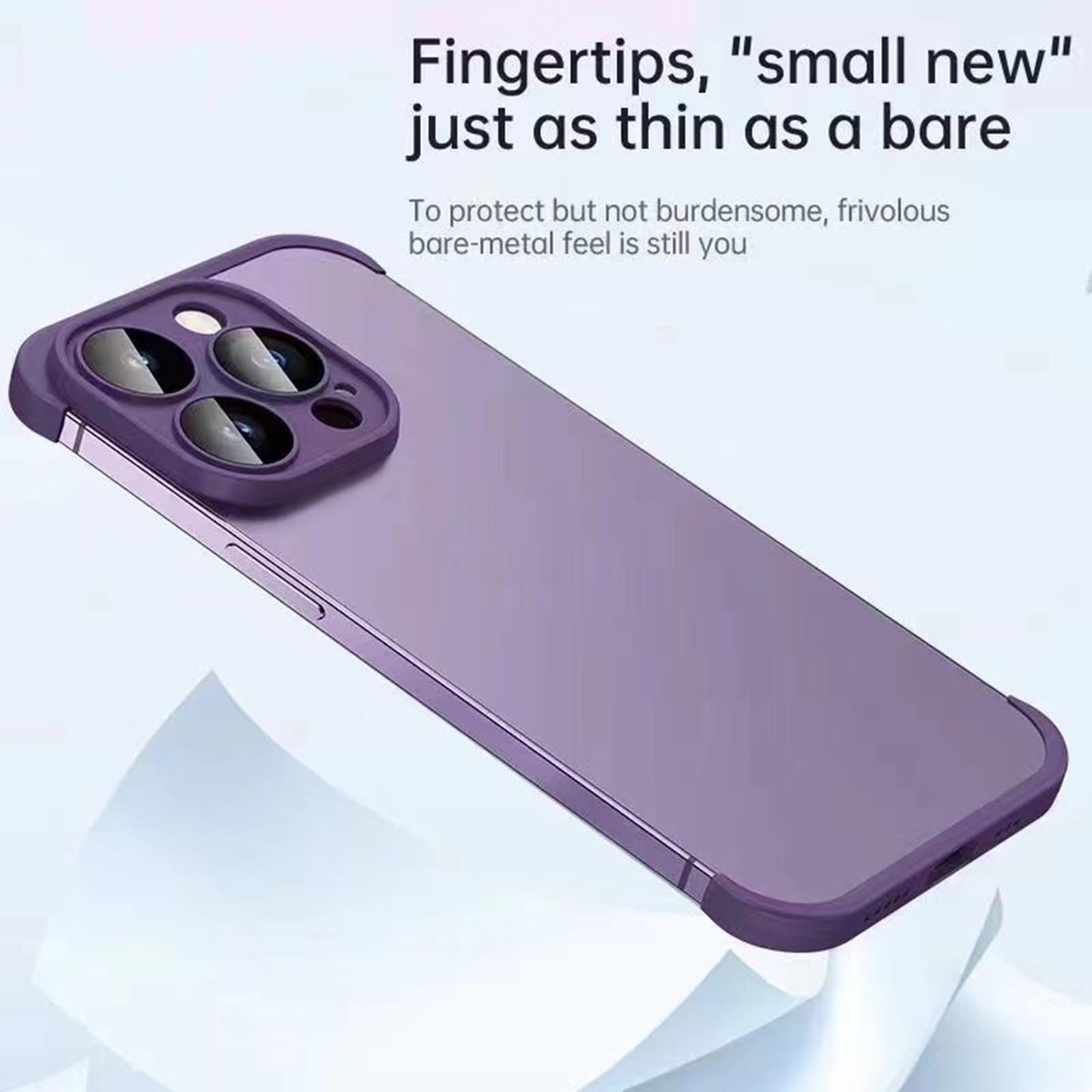 Slim Frameless Bumper Case for iPhone 16 Pro Max with Camera Lens Protector | MagSafe Compatible TPU Case | Titanium Gray | Minimalist Design | Perfect for Daily Use, Work & Travel Protection
