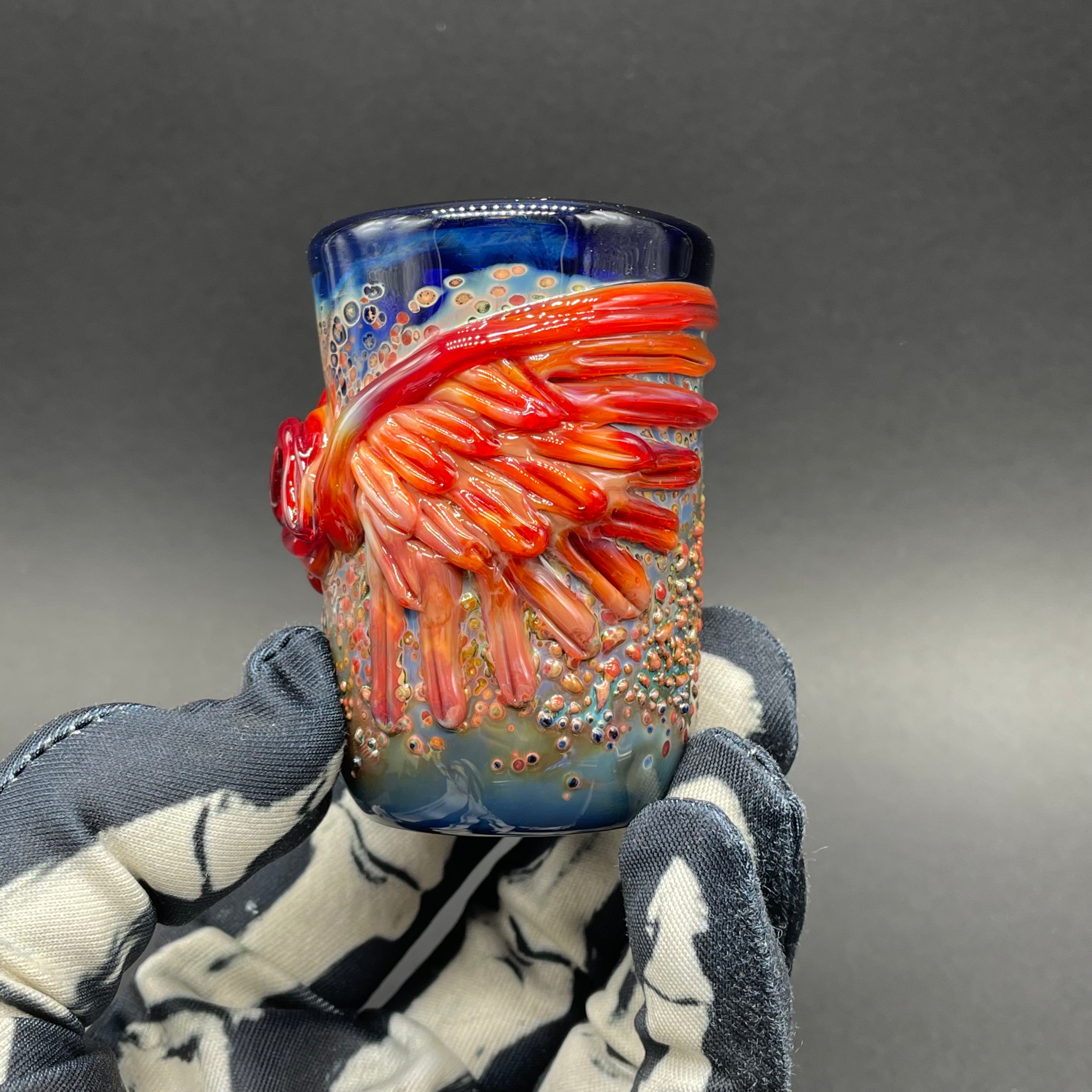 Red Winged Phoenix Shot Glass - Unique Collectible for Parties, Gifts & Home Bar Decor