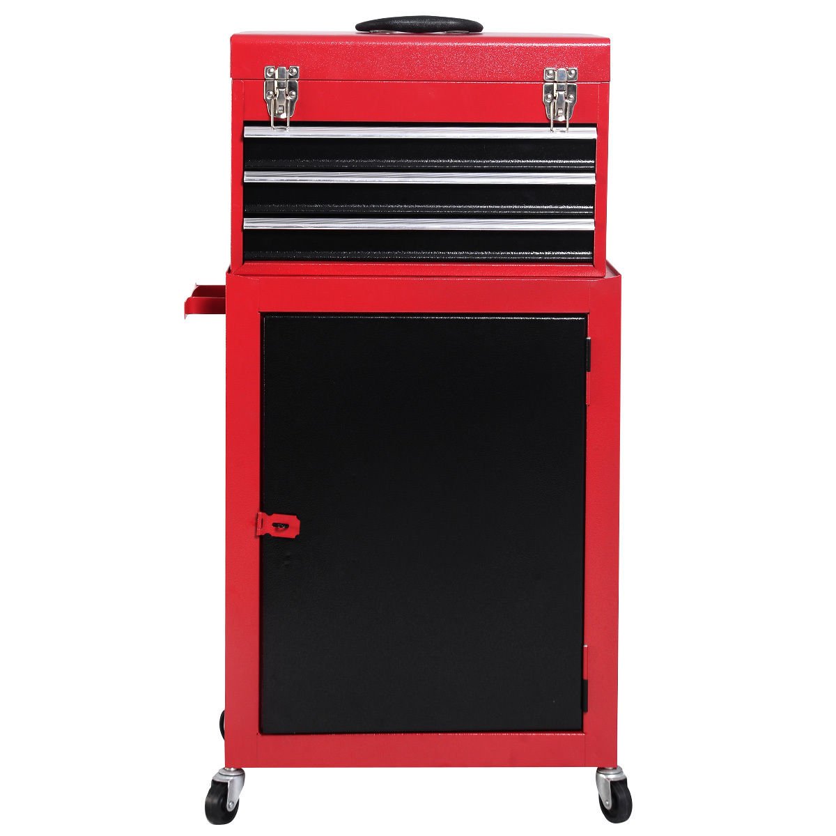 2-Piece Mini Tool Chest & Cabinet Storage Box - Rolling Garage Toolbox Organizer for Tools, Hardware & DIY Supplies - Perfect for Workshop, Garage & Home Organization