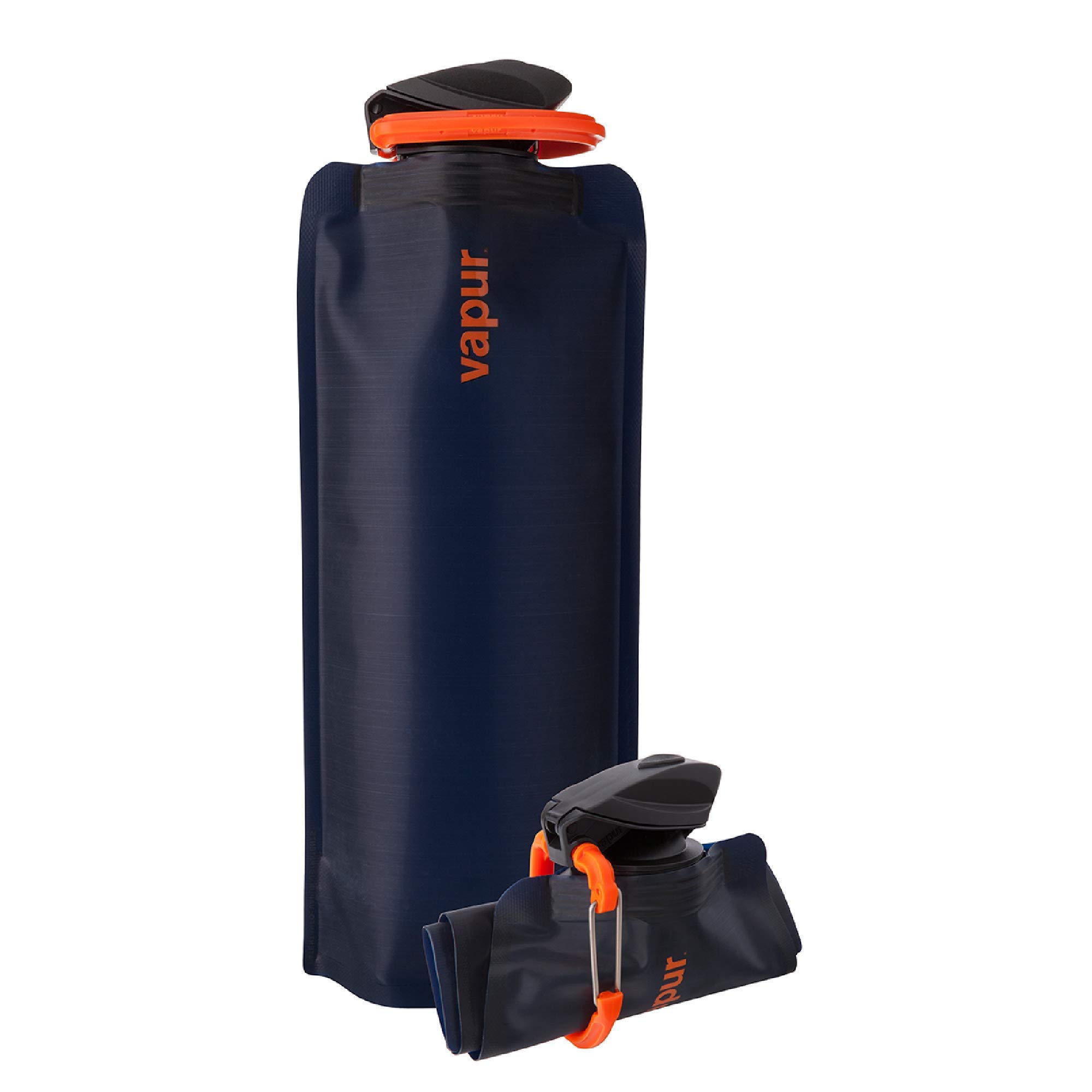 Vapur Solid Flexible Water Bottle with Carabiner - BPA Free, Collapsible & Leak Proof - Perfect for Hiking, Travel, Gym & Outdoor Activities