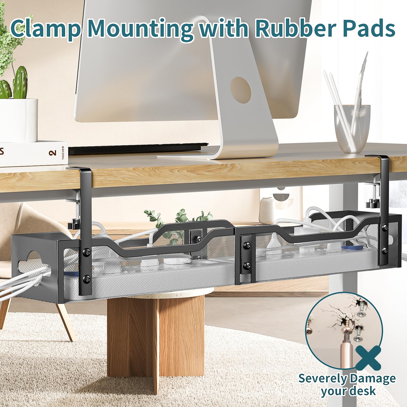 Under Desk Cable Management Tray - 25