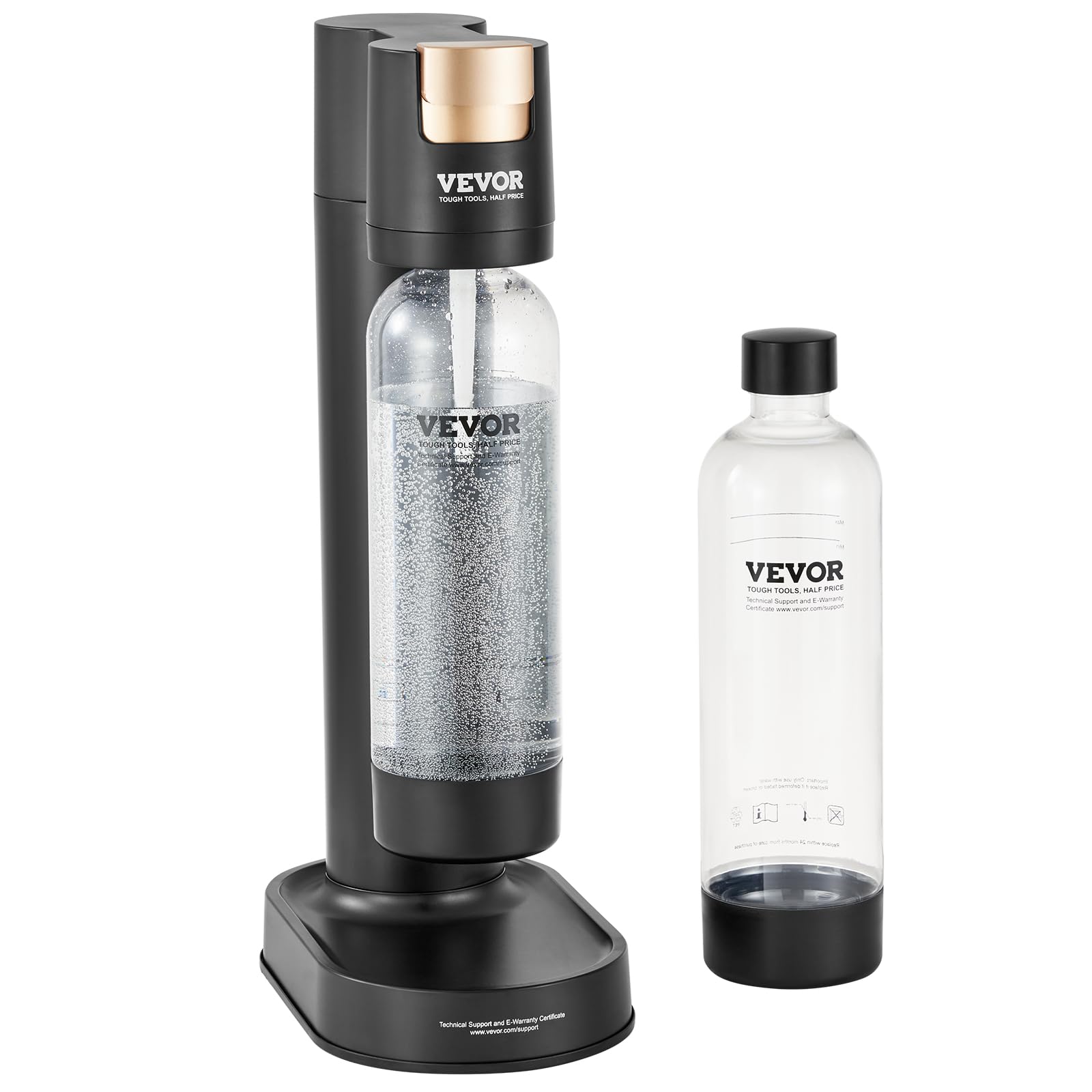 VEVOR Sparkling Water Maker Machine - Home Soda Carbonation Kit with 2 BPA-Free 1L PET Bottles | Compatible with 60L CO2 Cylinders (Not Included) | Perfect for Homemade Seltzer, Cocktails & Healthy Hydration