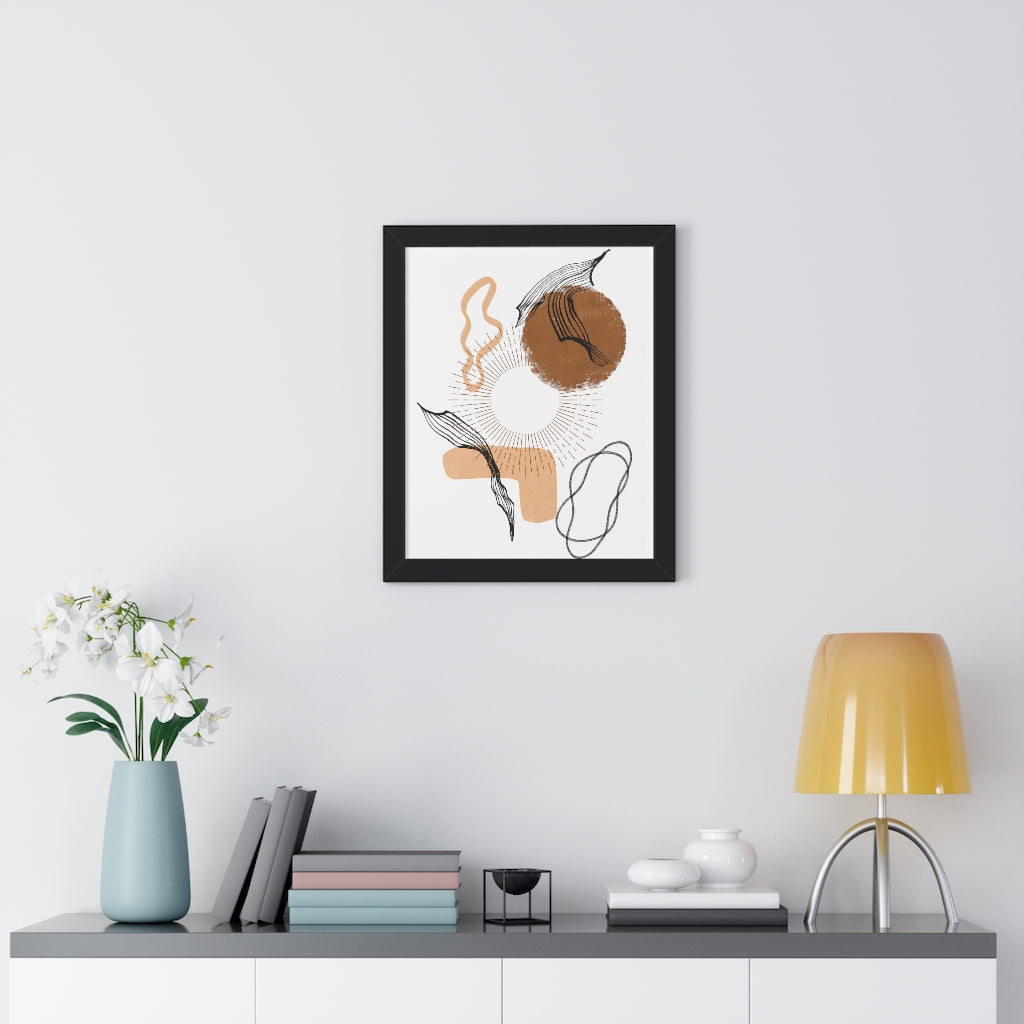 Modern Abstract Framed Vertical Wall Art Poster - Home & Office Decor for Living Room, Bedroom, Study