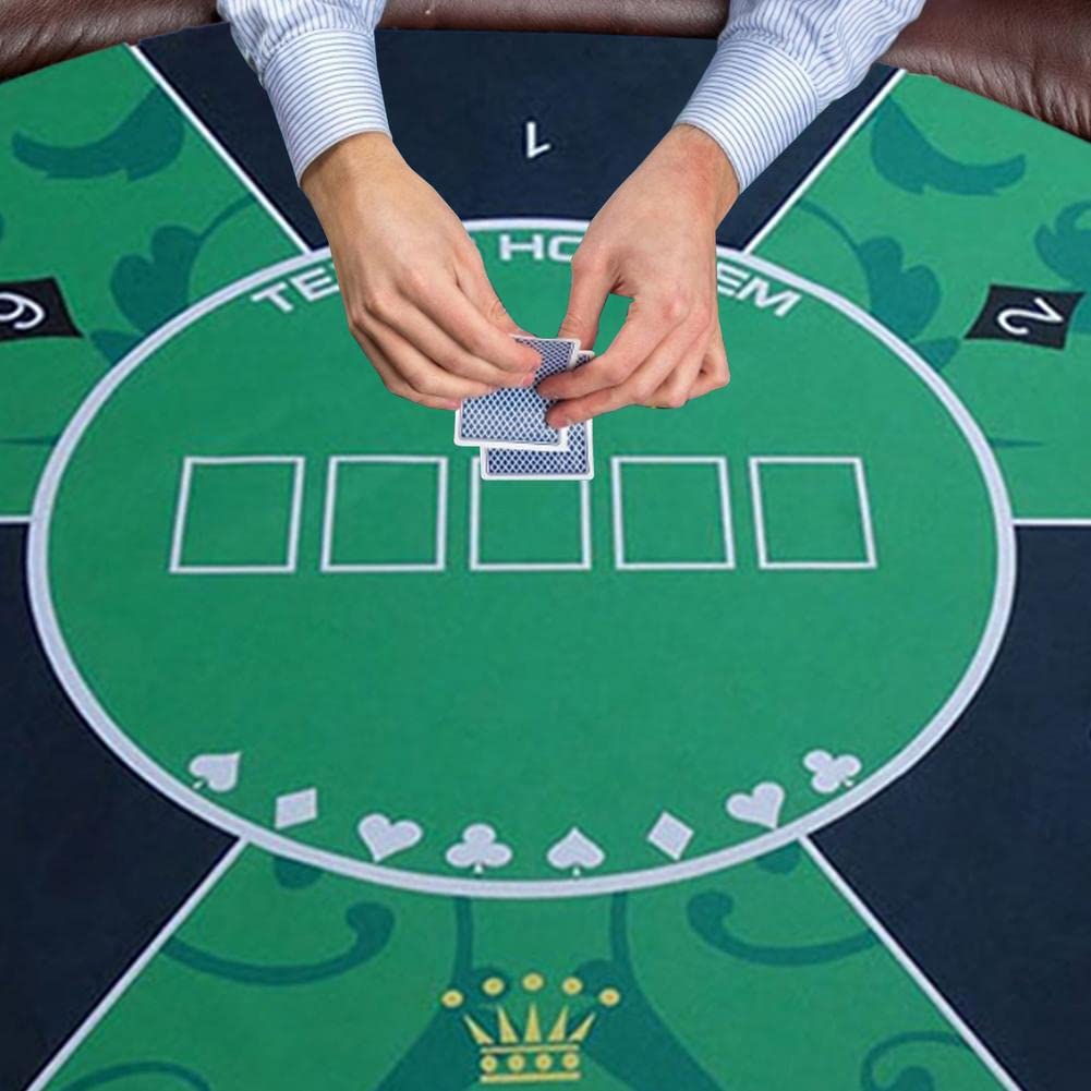 Premium 120cm Round Poker Table Mat - Folding Portable Poker Table Top with Carry Bag for Texas Hold'em & Casino Nights | Home Game, Party & Tournament Use