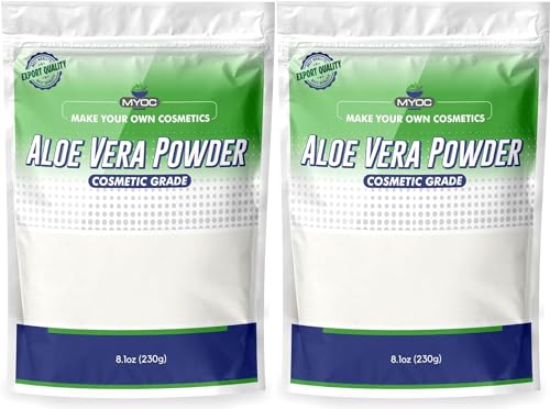 Organic Aloe Vera Powder (230g) - Pure & Natural Aloe Extract for DIY Skincare, Cosmetics, and Lotions - Bulk Pack of 2 - Perfect for Face Masks, Hair Care, and Soothing Sunburns