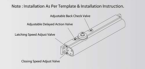 LYNN HARDWARE Heavy Duty Commercial Door Closer DC8016 - Automatic Surface Mounted Size 1-6 for High Traffic Areas - Durable Aluminum Construction - Ideal for Offices, Schools, Hospitals & Retail Stores