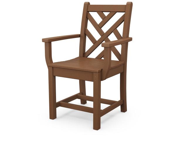 Polywood Chippendale Dining Arm Chair - Classic Outdoor/Indoor Patio Furniture - Perfect for Dining Room, Garden, and Backyard Relaxation