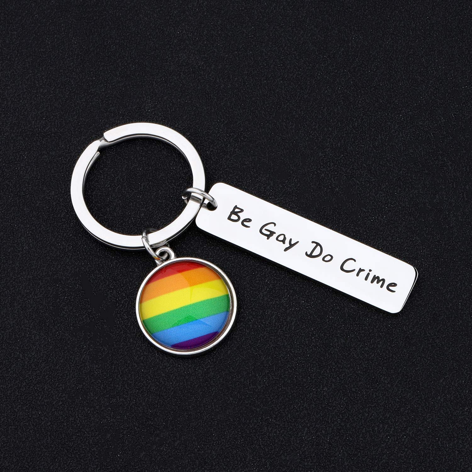 LGBTQ Pride Rainbow Flag Keychain - Gay Pride Jewelry Gift for LGBTQ Community - Perfect for Pride Parades, Everyday Carry & LGBTQ Support