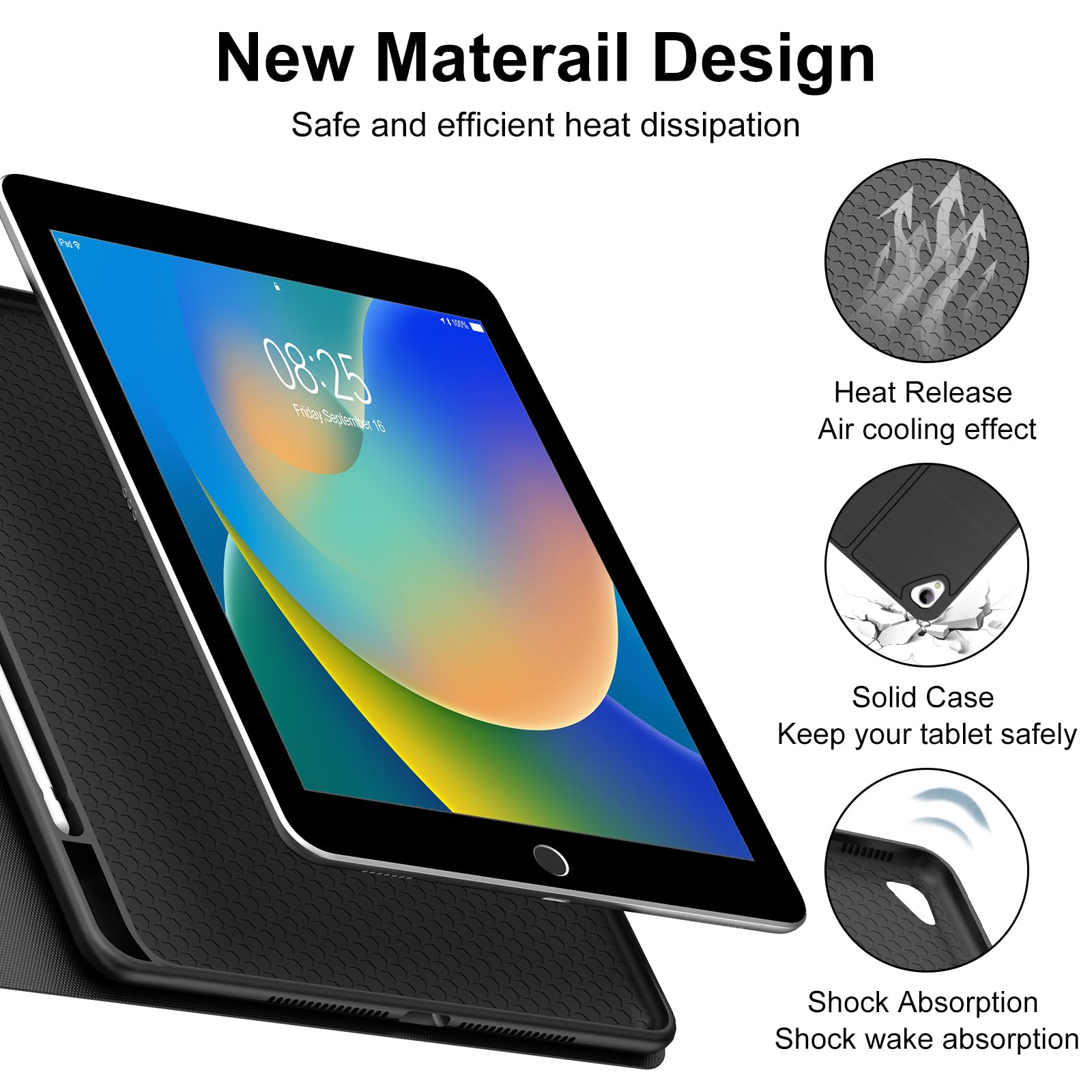 BORIYUAN iPad 10.2 inch Case with Bluetooth Keyboard - Detachable Backlit Keyboard (7 Colors), Slim Folio Smart Cover with Apple Pencil Holder for iPad 9th/8th/7th Gen, iPad Pro 10.5