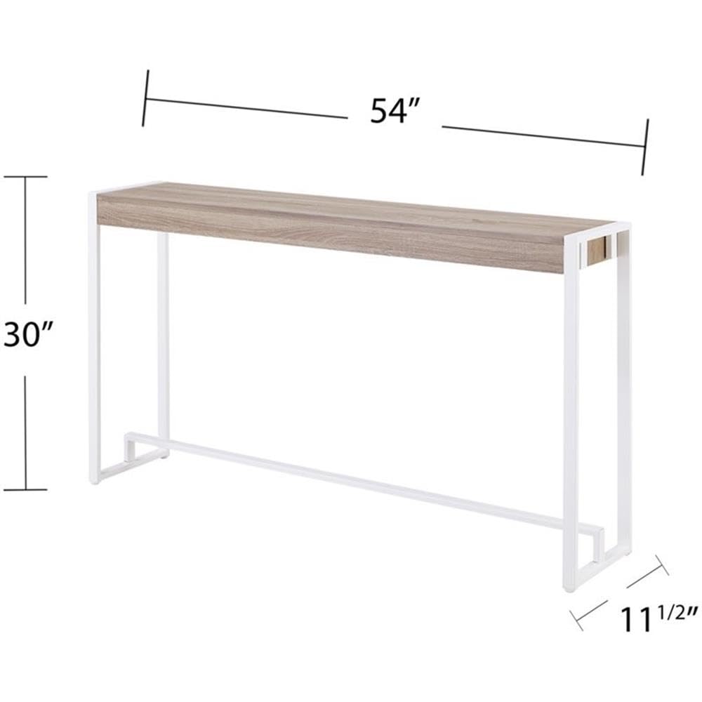 Modern Console Table with Sleek Design - Macen Entryway Sofa Table in Brown & White - Perfect for Hallway, Living Room, or Bedroom Decor