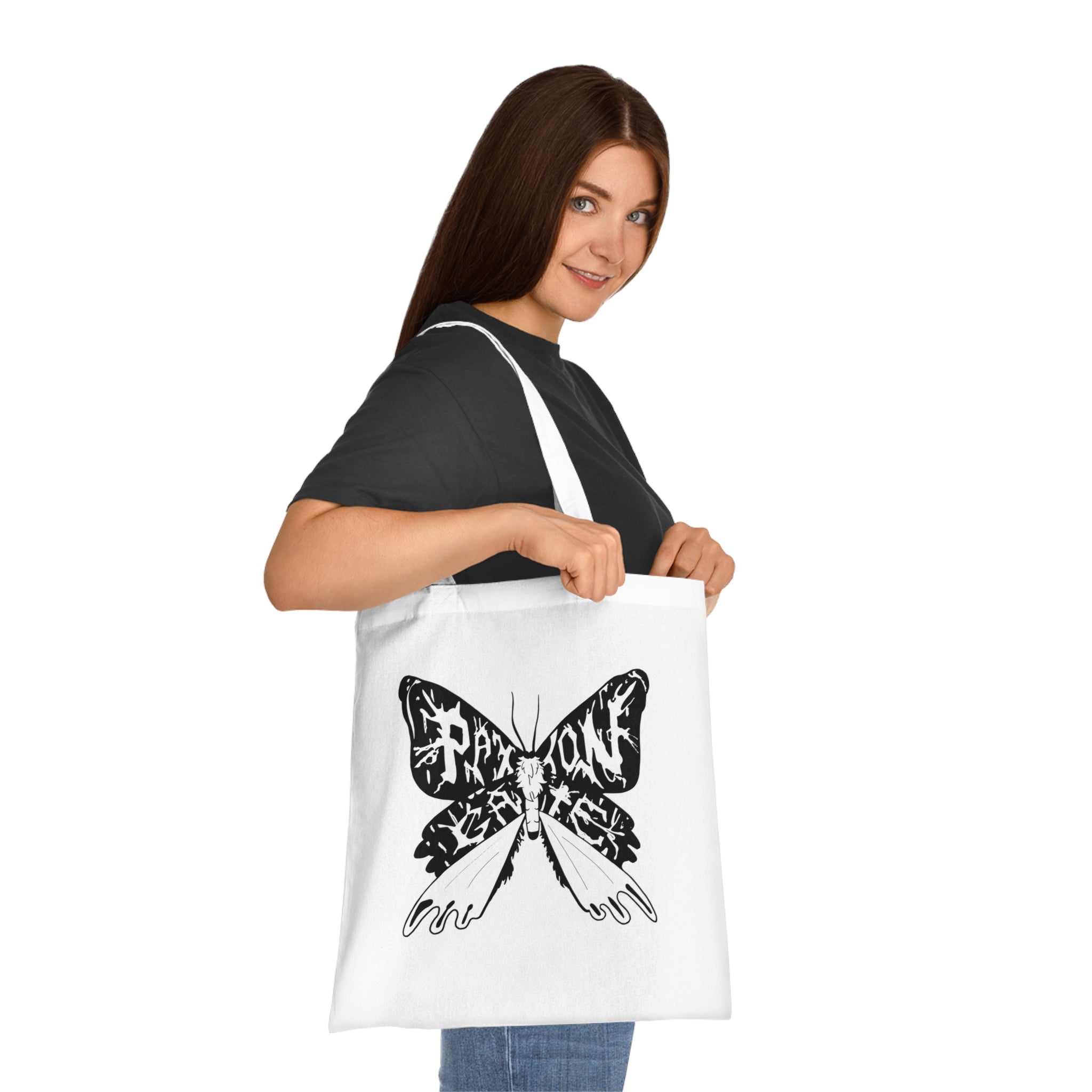 Premium Cotton Moth Tote Bag - Eco-Friendly Reusable Shopping Bag for Women & Men - Perfect for Groceries, Beach, Work & Travel