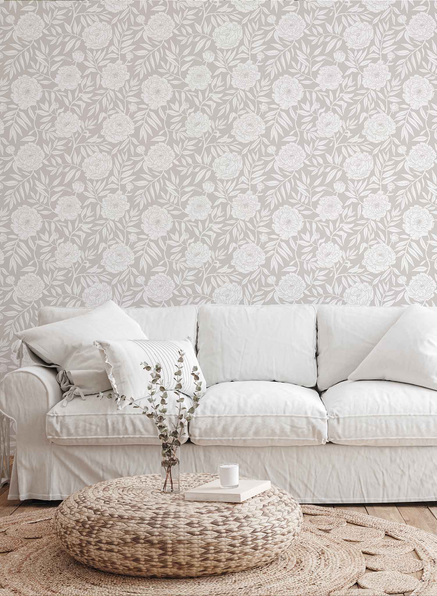 Peony Garden Wallpaper - Elegant Floral Peel and Stick Wallpaper for Home Decor | Perfect for Bedroom, Living Room & Nursery