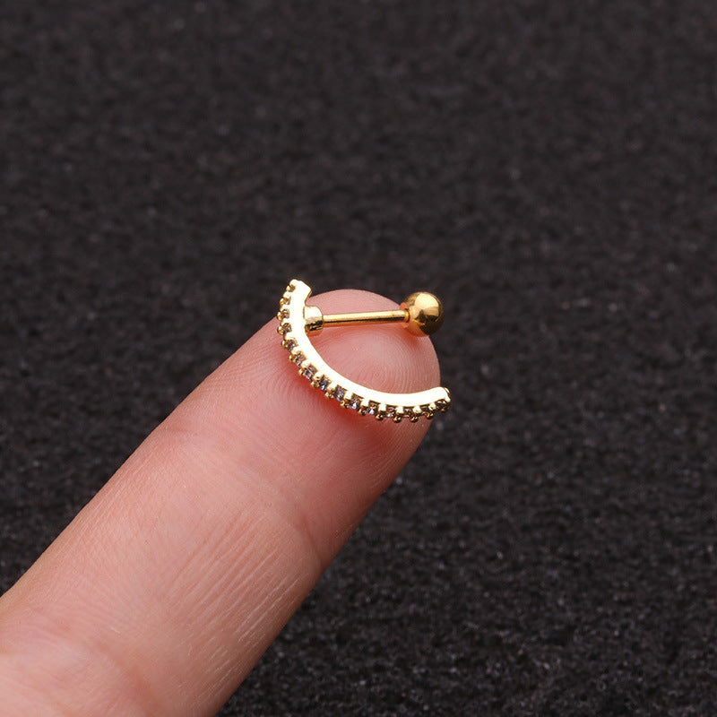 20G Silver Pave Conch Huggie Hoop Earrings for Women | HSPJ1939 | Perfect for Everyday Wear, Parties & Special Occasions