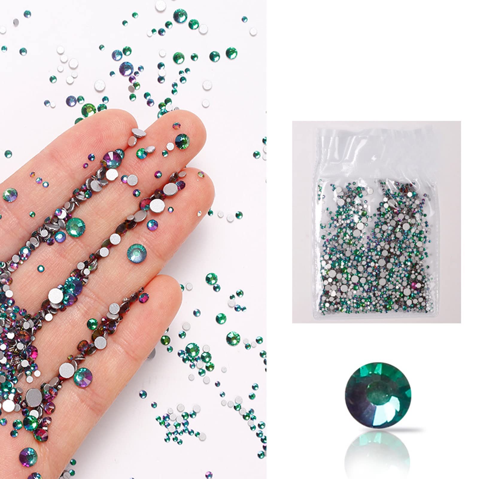 Adonpshy 1000pcs Glass Rhinestones for Nail Art - Vivid Colors Nail Decorations & Nail Art Supplies for DIY Manicure, Perfect for Wedding, Party, Salon and Home Nail Design
