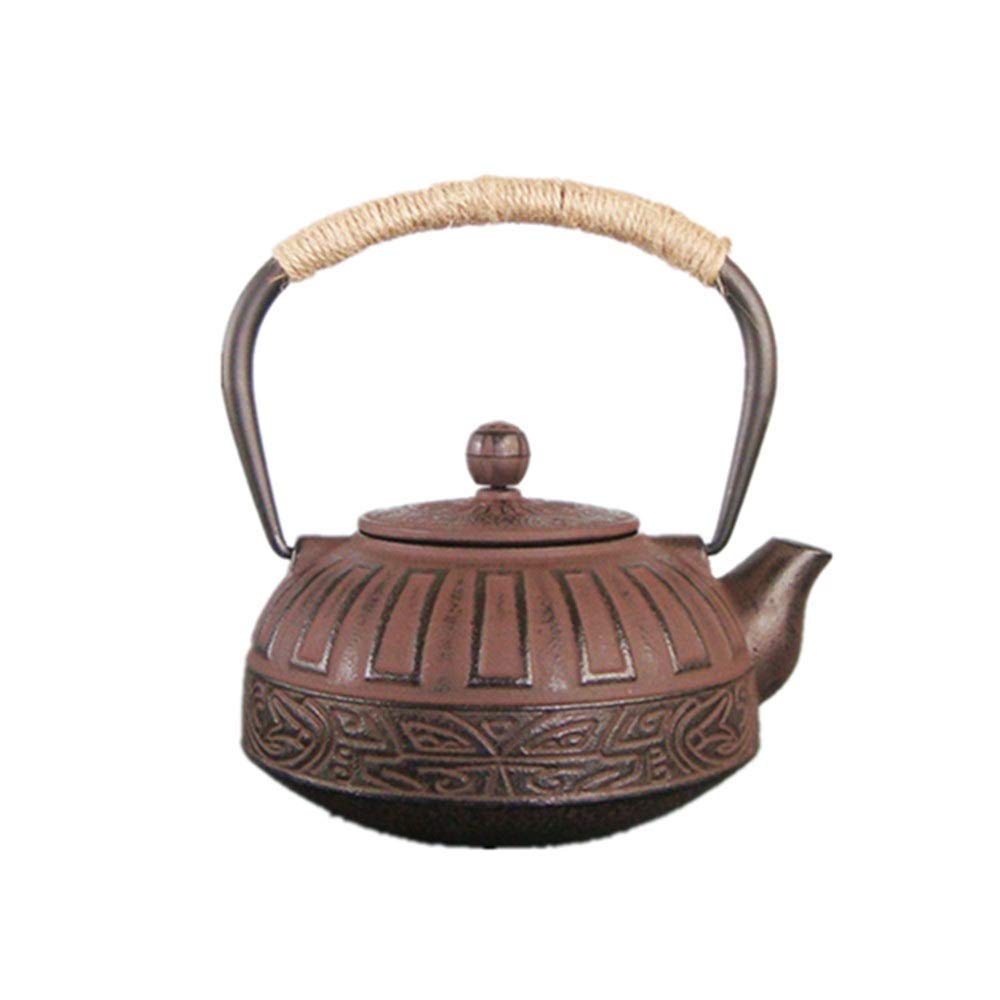 JHSHENGSHI Cast Iron Teapot - Vintage Japanese Style Iron Tea Kettle with Enamel Coating, 34oz Capacity for Loose Leaf Tea Brewing - Perfect for Home Tea Ceremonies, Tea House Decor & Gift Giving