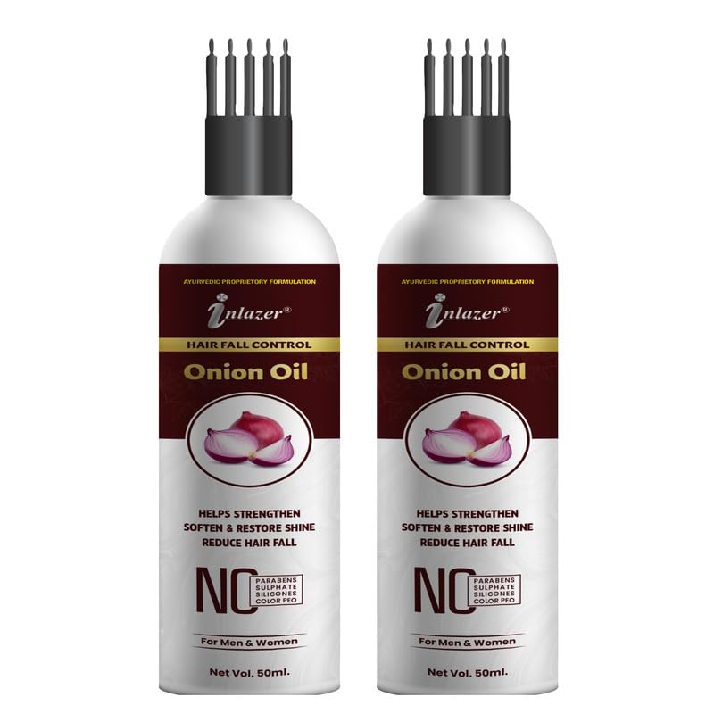Sabates Onion Hair Oil with Comb Applicator - Stimulates Scalp Blood Circulation & Reduces Hair Fall for Men & Women | Natural Hair Growth Treatment | Perfect for Daily Hair Care & Thinning Hair Solutions