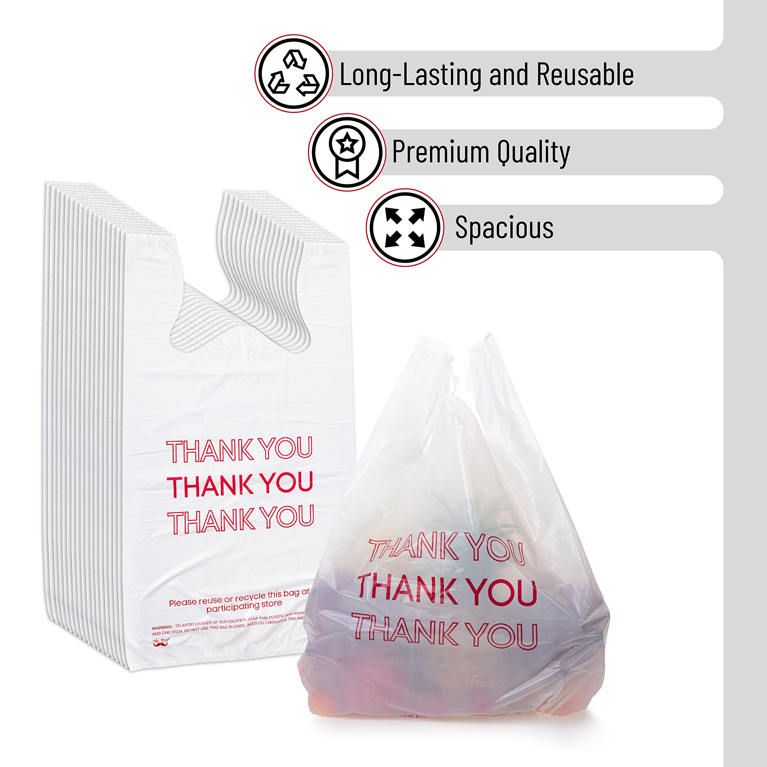 Mr. Pen Thank You T-Shirt Bags, 11.6
