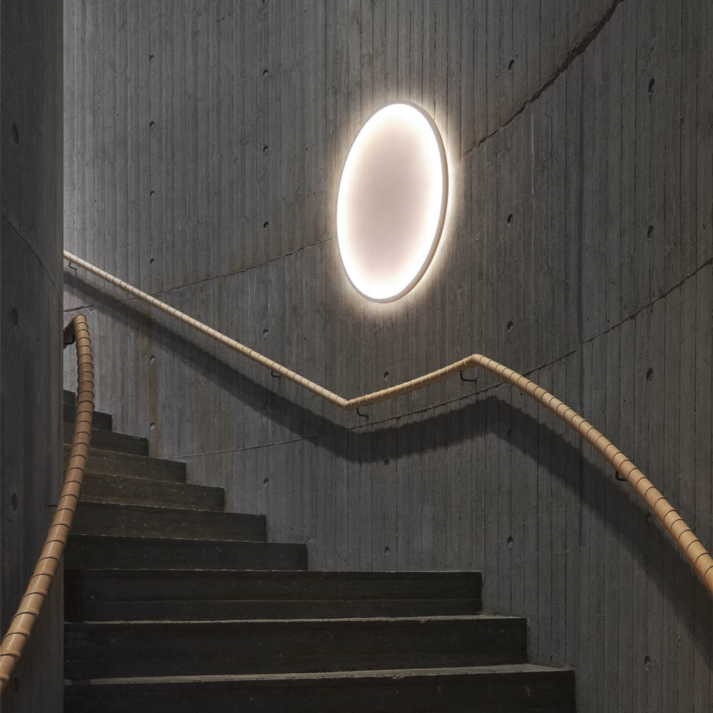 MUUTO Calm Wall Lamp - Modern Scandinavian Design, White/Grey, 68cm - Perfect for Bedroom, Living Room & Office Lighting
