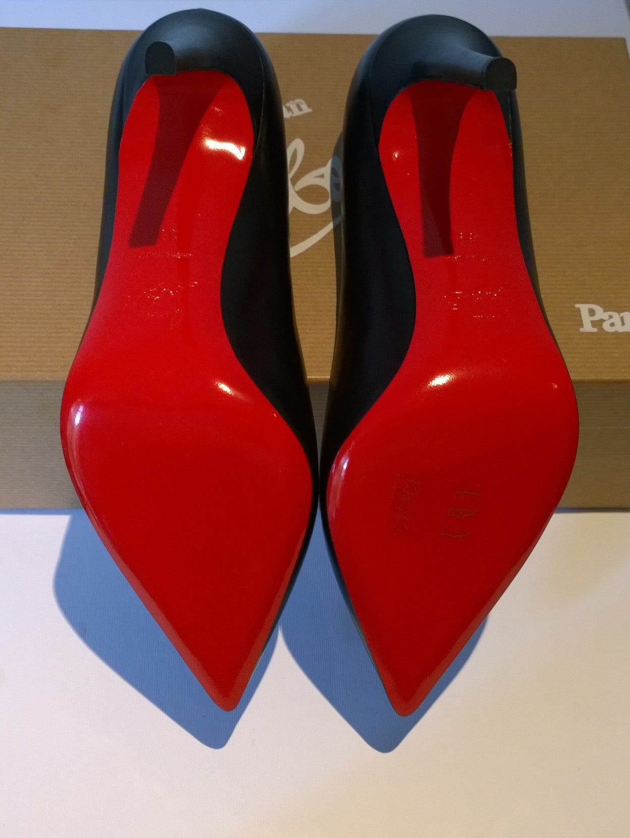 Christian Louboutin Pigalle 100 Black Leather Pumps - Women's Luxury High Heels (100mm) | Perfect for Evening Parties, Weddings & Special Occasions