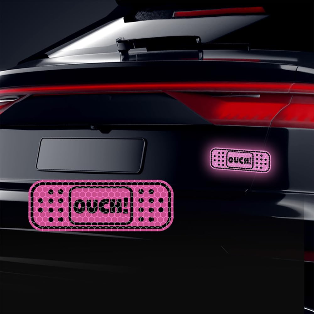 5-Pack Purple Reflective Bumper Stickers - Ouch Car Band-Aid Decals for Minor Scratches & Dents | Waterproof Vinyl Scratch Cover for Cars, Trucks, Laptops & Windows | Perfect for DIY Vehicle Repair, Funny Car Accessories & Personalization