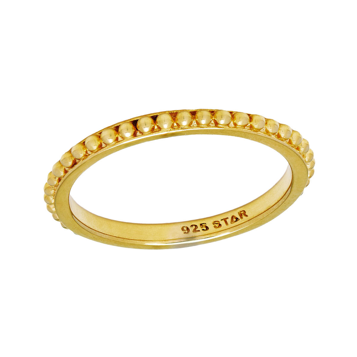 Gold Beaded Stacker Ring for Women - Elegant Layering Jewelry for Everyday Wear & Special Occasions