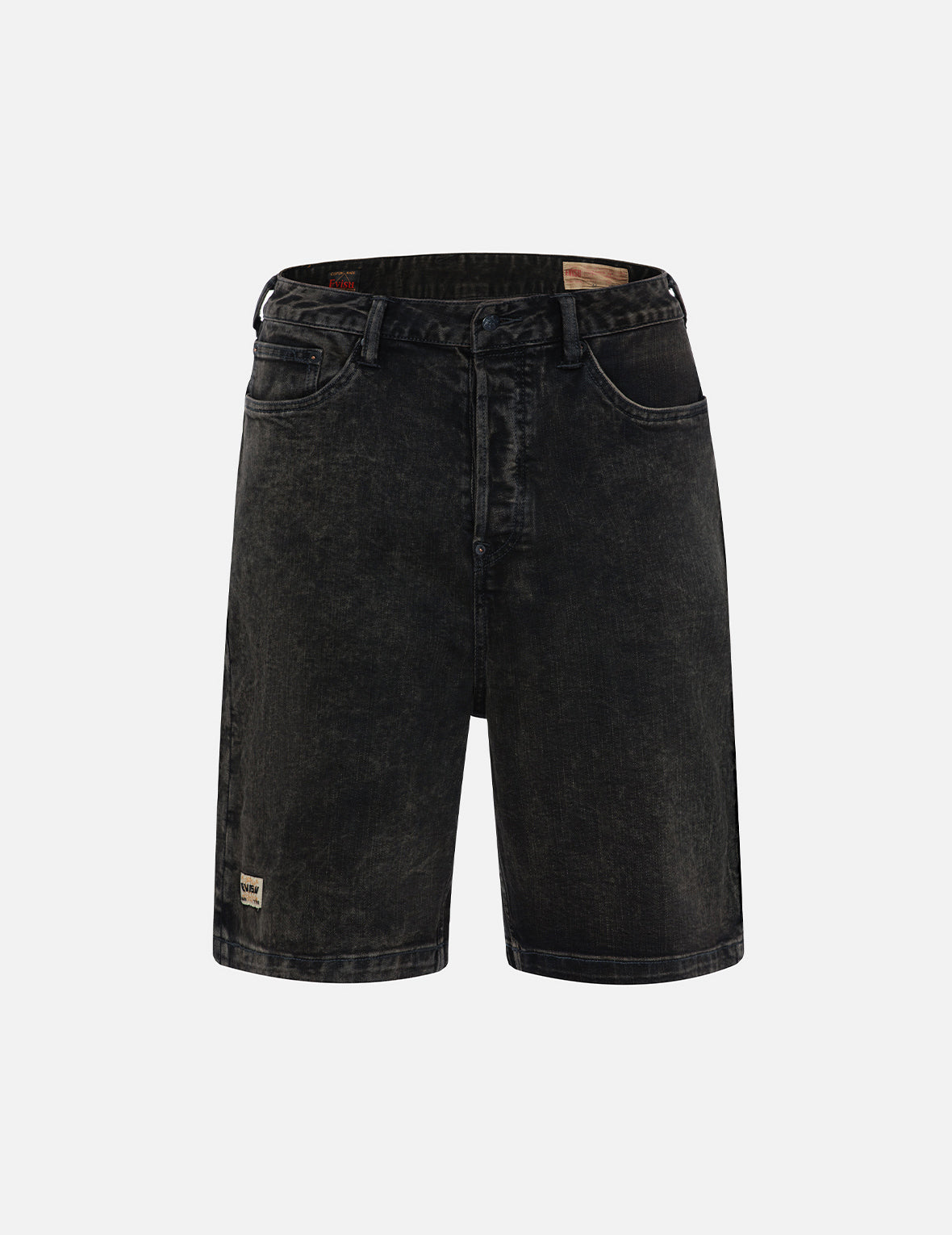 Seagull & Kamon Print Multi-Pocket Relaxed Fit Denim Shorts for Men - Casual Summer Wear, Beach Outings & Street Style Fashion