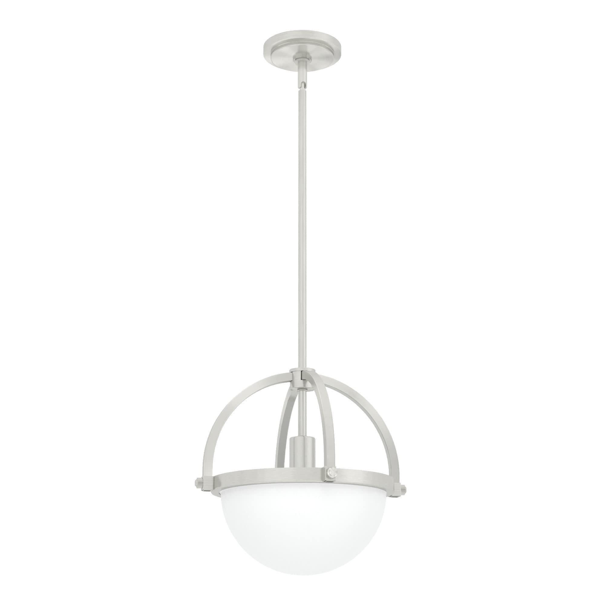 Hunter Fan Company 19233 Wedgefield Brushed Nickel Pendant Light - Modern Ceiling Lighting Fixture for Kitchen, Dining Room, and Bedroom