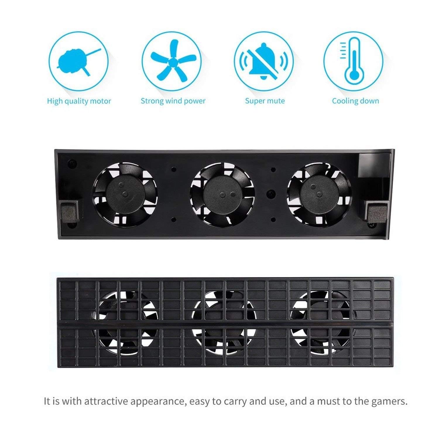 OSTENT High-Speed External Cooling Fan with Turbo Cooler for Sony PS4 & PS4 Slim - Prevent Overheating for Extended Gaming Sessions