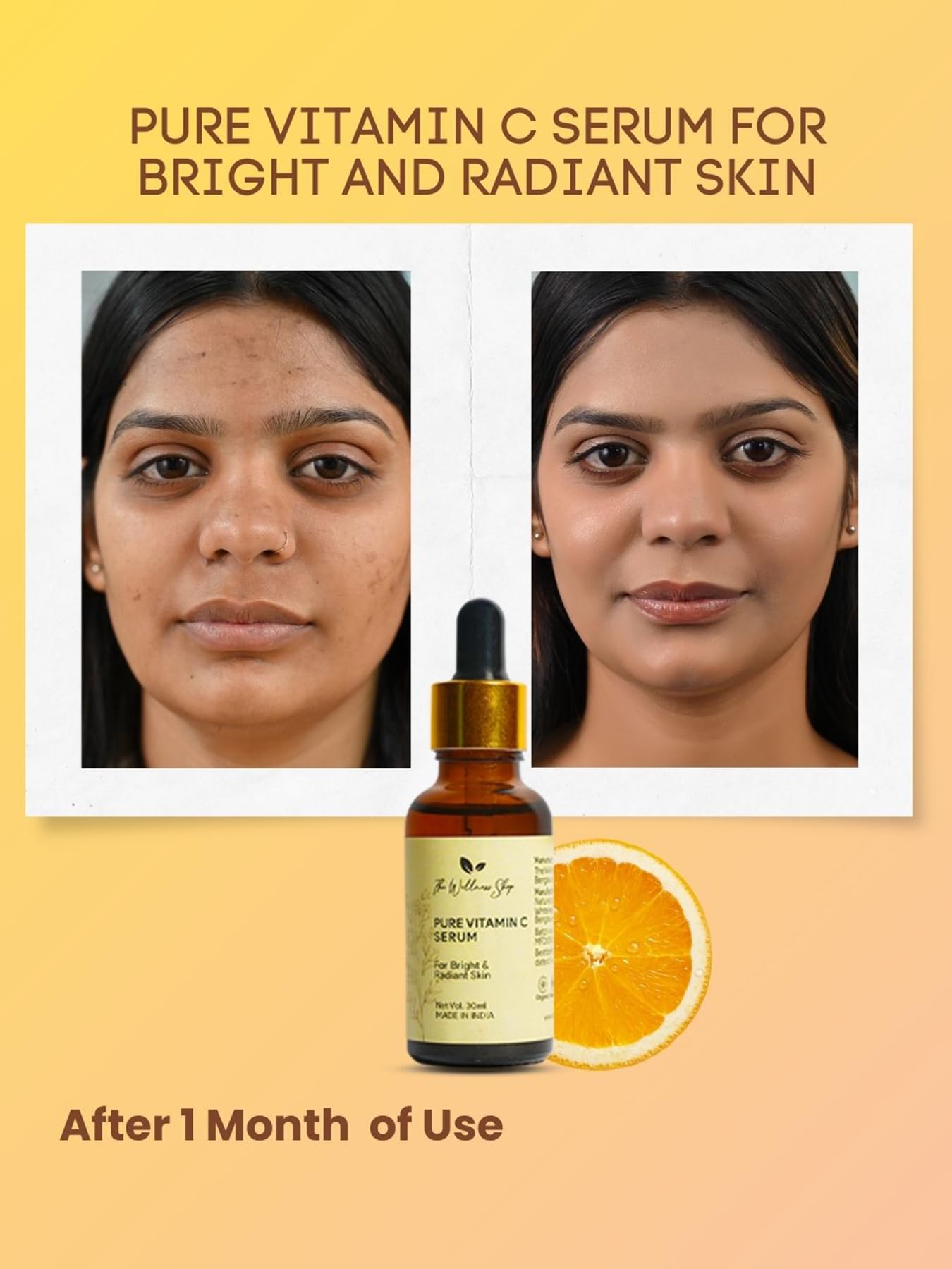 Organic Turmeric Facial Wax Powder 100g - All Natural, Painless Hair Removal in 5 Minutes, No Chemicals, No Irritation for Sensitive Skin | Pure Vitamin C Serum 30ml - Brightening & Anti-Aging Facial Treatment for Women | Pack of 2 | Perfect for At-Home Spa & Beauty Routine