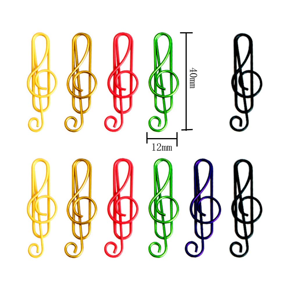 50-Pack Musical Note Shaped Metal Paper Clips - Colorful Cute Office & School Supplies for Organizing Documents, Sheet Music, Notebooks & Craft Projects