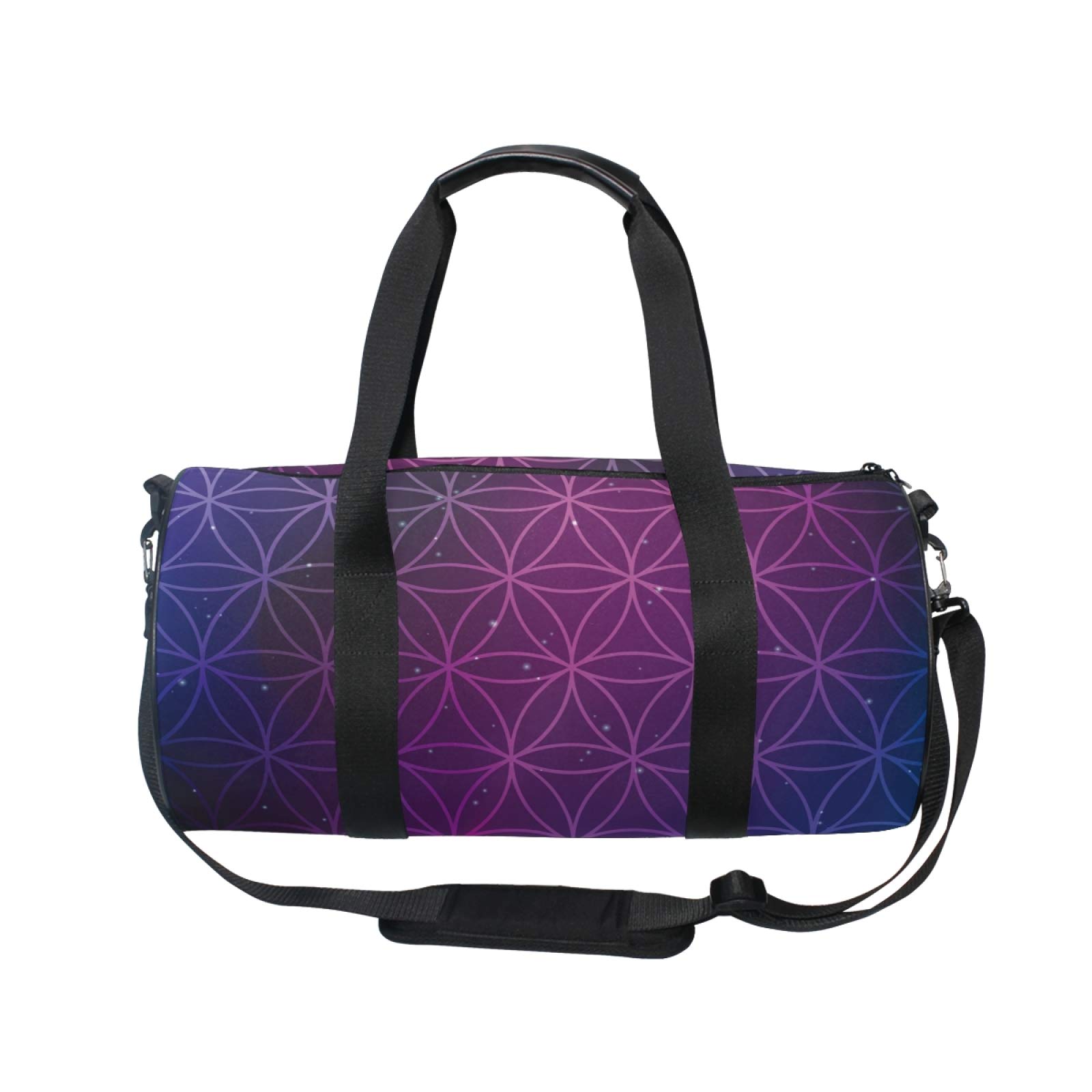 Flower of Life Cosmic Gym Bag - Durable Canvas Sports & Travel Duffle Bag for Men & Women - Perfect for Gym, Yoga, Travel & Weekend Getaways