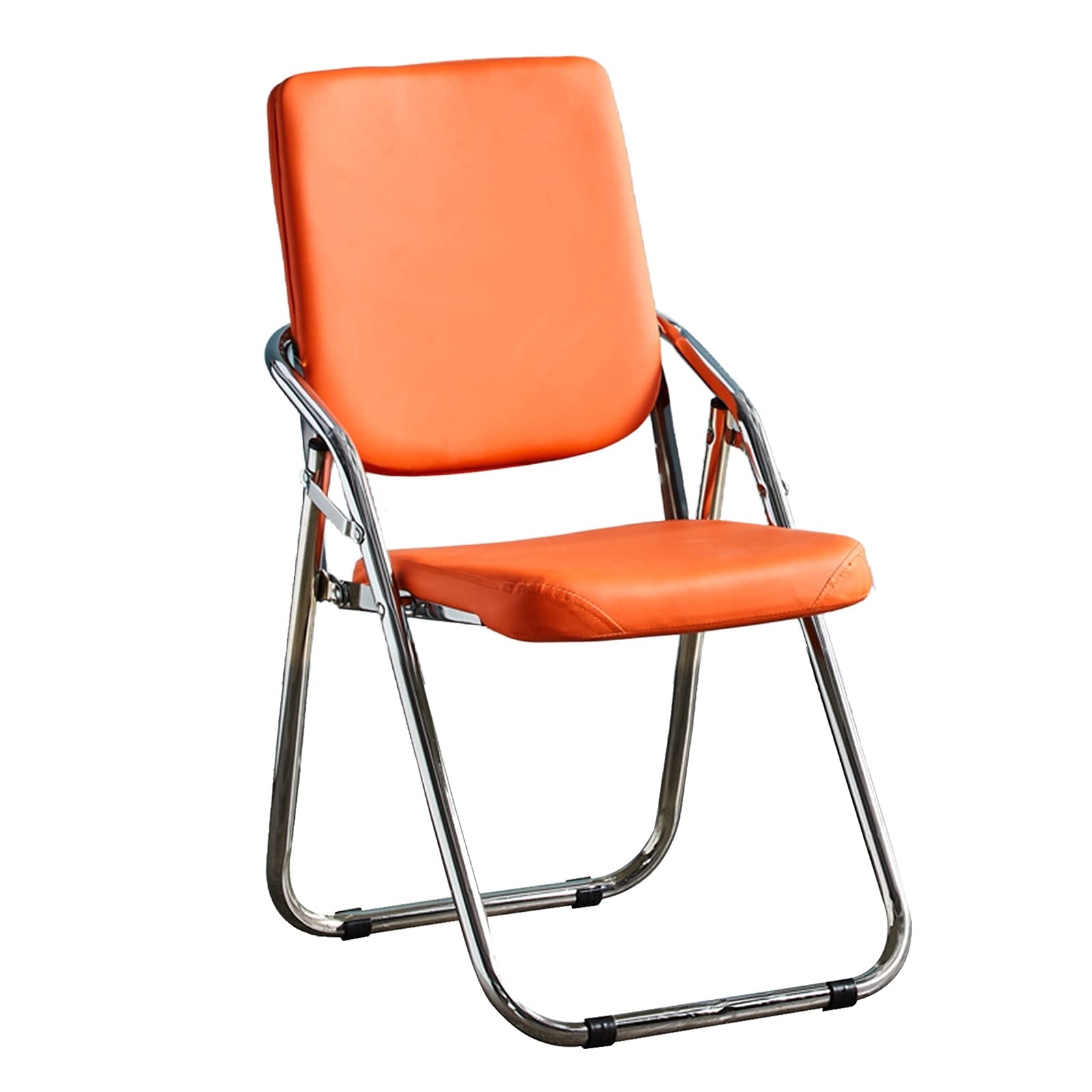 JHSLXD Folding Chair - Portable & Space-Saving Orange Chair for Home, Office, Dorm & Outdoor Use - Perfect for Dining, Meetings, Training, Reading & Lounging - Sturdy Backrest & Comfortable Seating Furniture