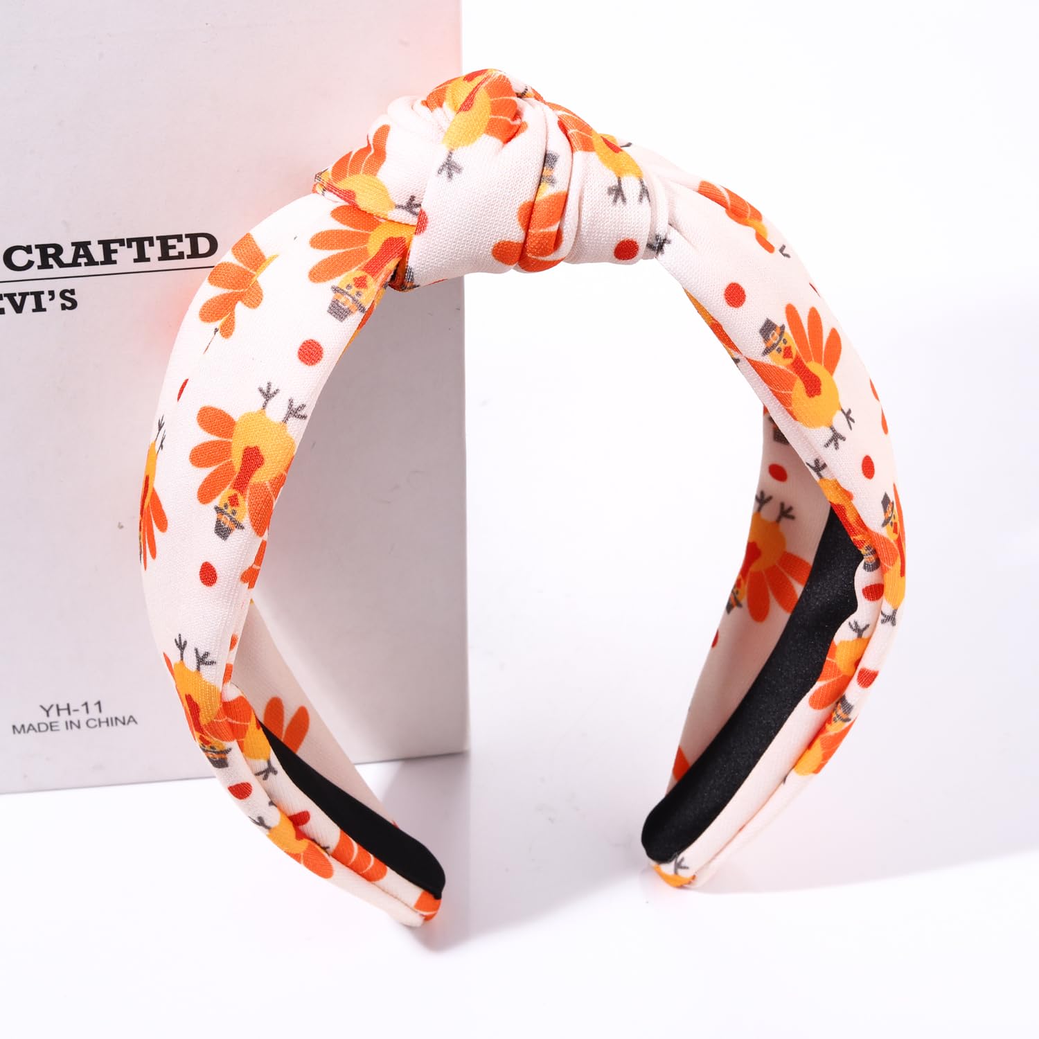 YAHPERN Halloween Headband for Women - Pumpkin & Candy Corn Spooky Hair Accessory with Jeweled Knot, Perfect for Halloween Parties, Thanksgiving, and Holiday Festivities (Thanksgiving Turkey 1)