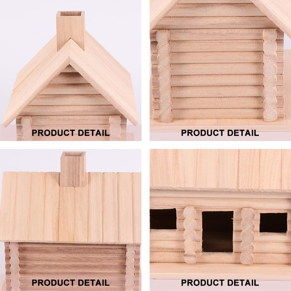 EXCEART Unfinished Wooden Bird House - Handcrafted Natural Wood Birdhouse for Garden, Park, Outdoor Decor - DIY Paintable Bird Feeder for Backyard, Patio & Home Decoration - Perfect for Bird Watching & Nature Lovers