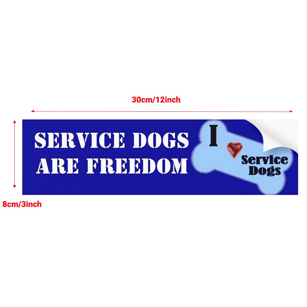 I Love Service Dogs Bumper Sticker - Funny Car Decals & Window Stickers for Cars, Trucks, SUVs - Show Your Support for Service Animals on the Road