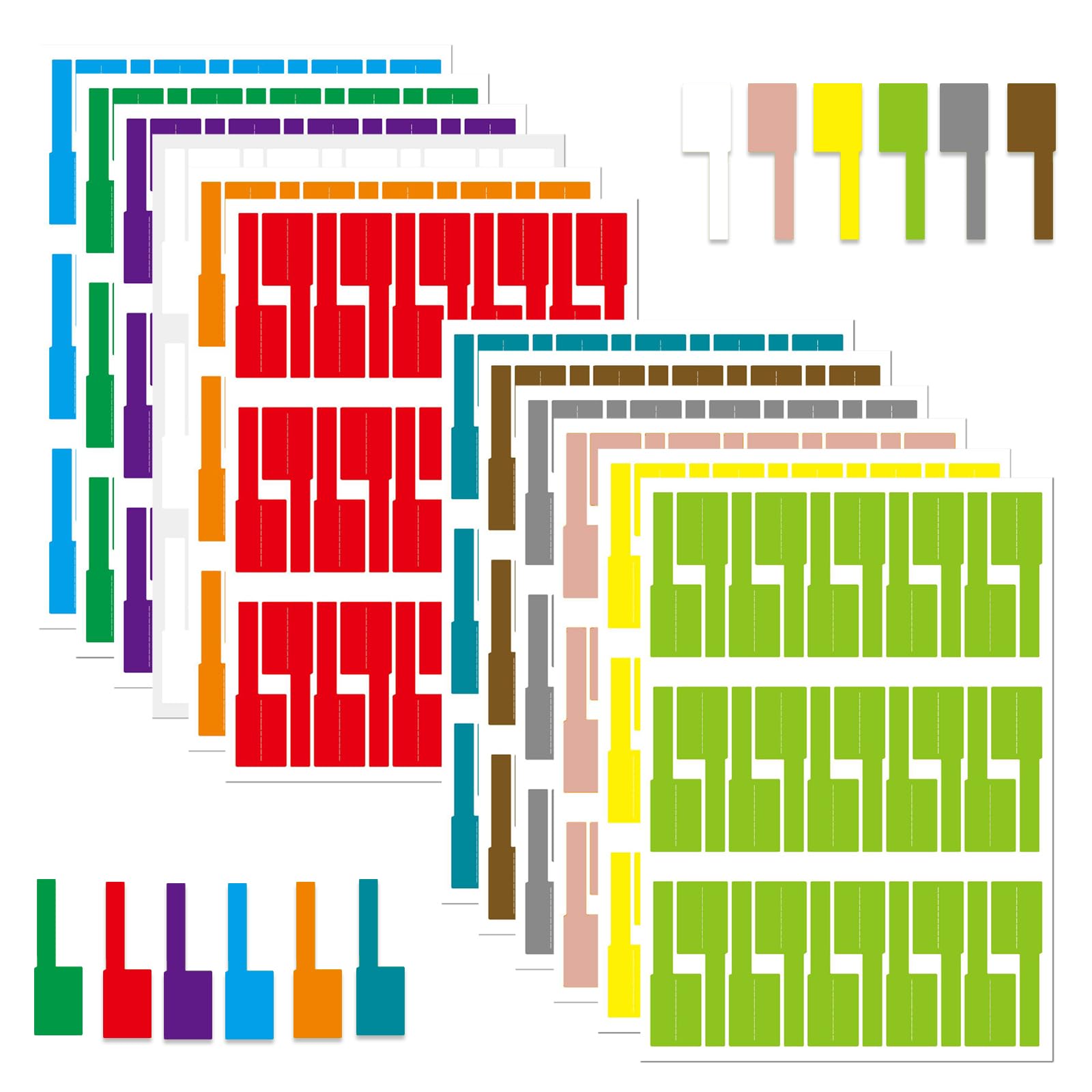 360pcs Waterproof Cable Labels - 12 Colors Cord Organizer Tags for Electronics, Wires & Chargers - Laser Printer Compatible Wire Markers for Home, Office & Data Center Cable Management