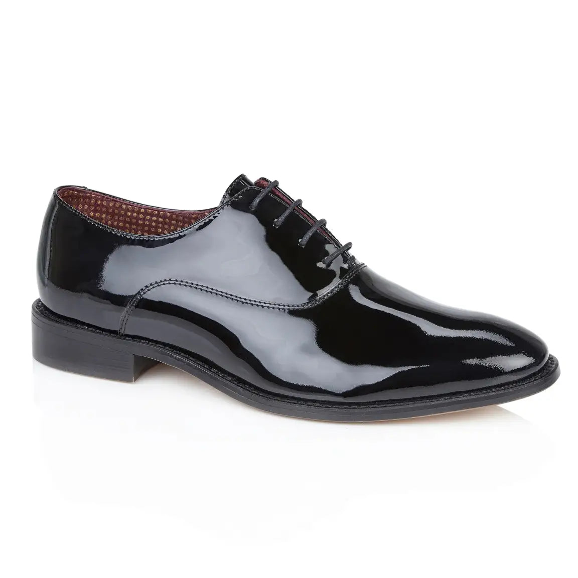 London Brogues Albert Black Patent Shiny Leather Dress Shoes for Men - Formal & Business Occasions, Office Wear & Special Events