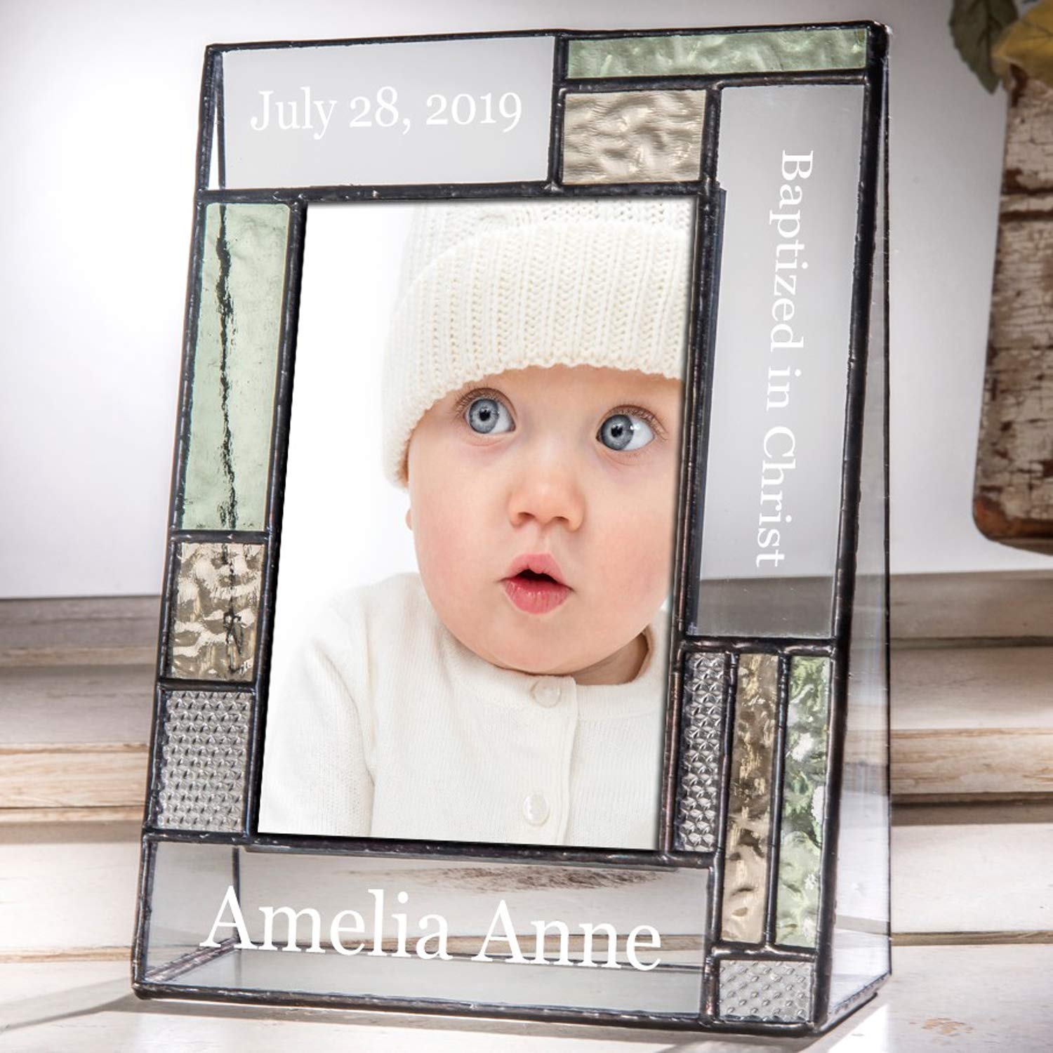 Personalized Baptism Photo Frame - Custom Engraved Glass Gift for Boys & Girls - Home Decor & Keepsake