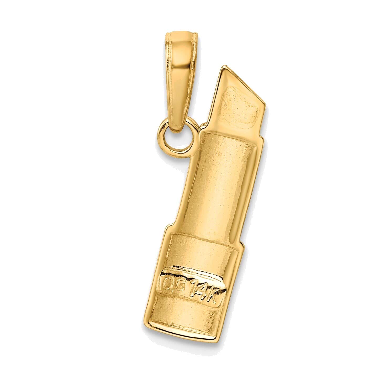 14K Yellow Gold Rhodium Plated Lipstick Charm Pendant - Elegant Jewelry for Women, Perfect Gift for Birthdays, Anniversaries & Special Occasions | Bonyak Jewelry Collection