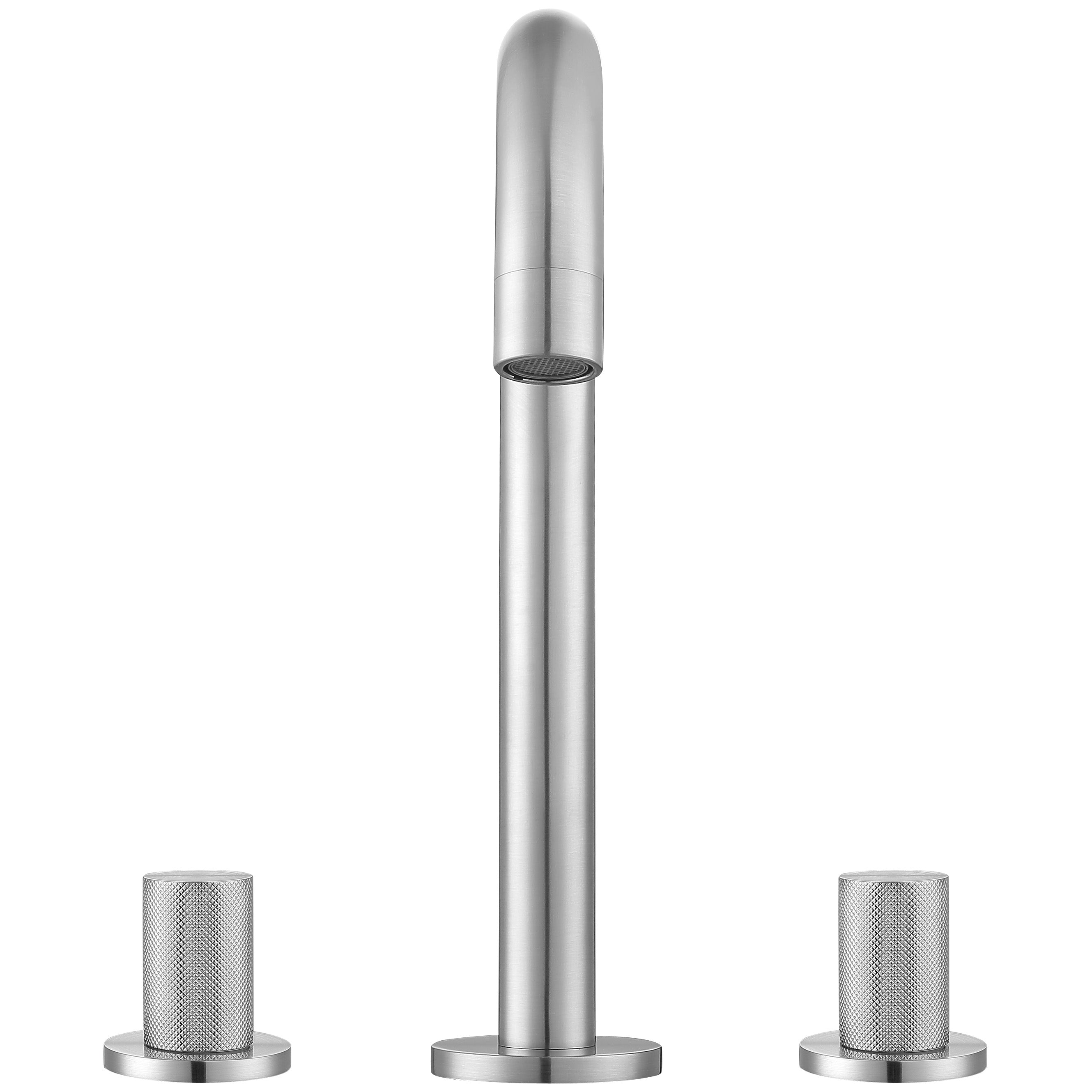 Ancona Industria Series Widespread Bathroom Faucet in Brushed Nickel - Modern Waterfall Design for Vanity Sinks, Powder Rooms & Guest Bathrooms
