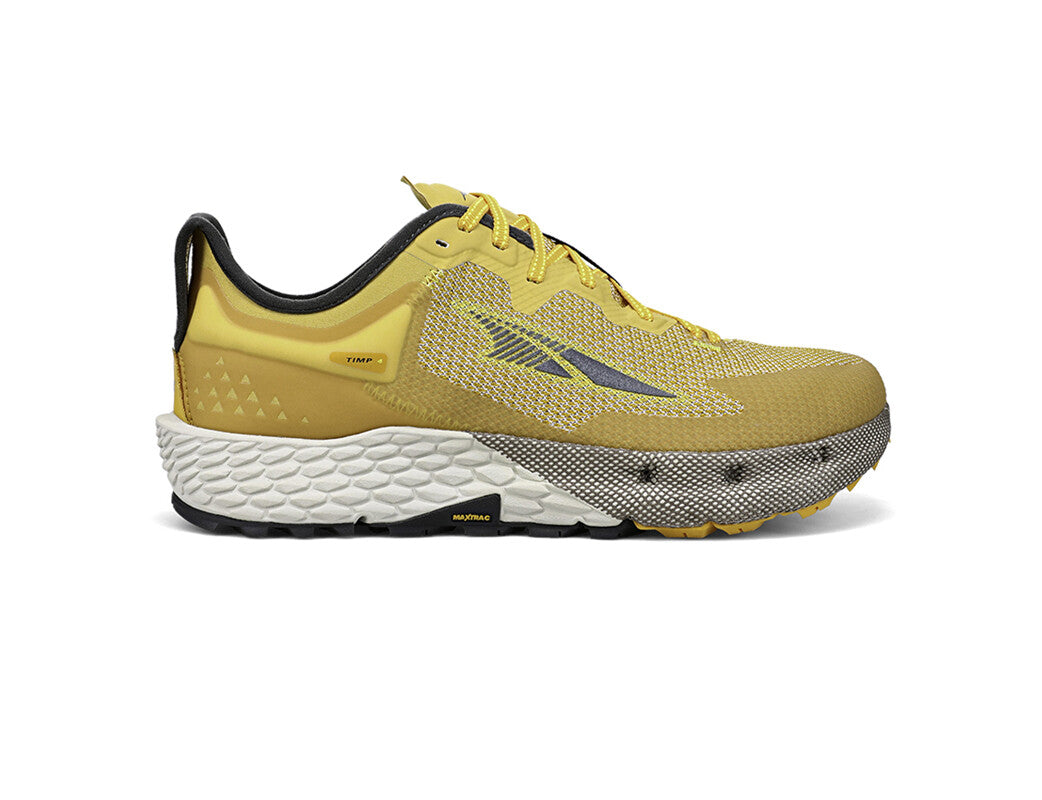 Altra Timp 4 Trail Running Shoes for Men - Lightweight Hiking & Outdoor Shoes - Gray/Yellow - Size 7 D Medium - Perfect for Trail Running, Hiking & Outdoor Adventures