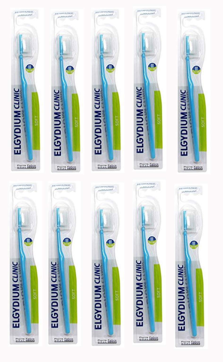 10-Pack Elgydium Soft Bristle Toothbrushes for Sensitive Teeth & Gums - Gentle Dental Care for Adults - Perfect for Travel, Home & Clinic Use (20/100)