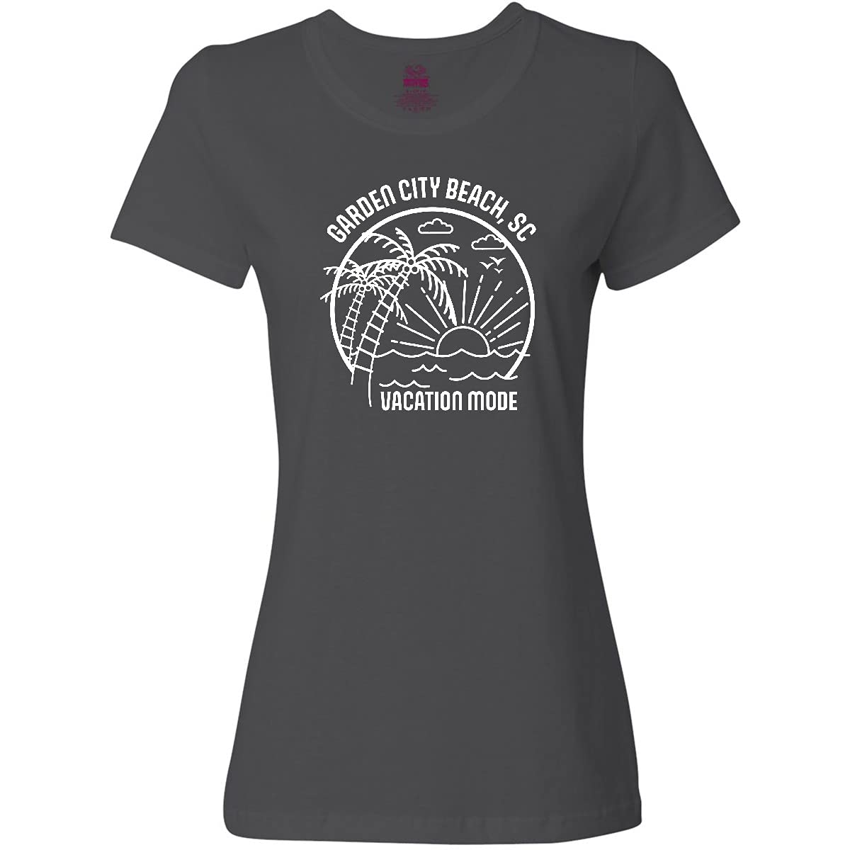 Inktastic Women's Summer Vacation Mode T-Shirt - Garden City Beach South Carolina Design - Casual Comfort Fit Tee for Beach Trips & Relaxation