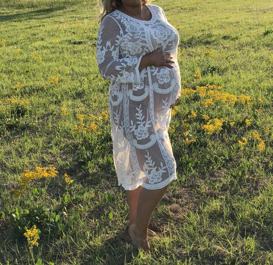 Elegant Maternity Lace Dress for Photoshoots - Sexy & Fancy Pregnancy Gown for Maternity Photography - Perfect for Baby Shower, Maternity Shoot, and Special Occasions